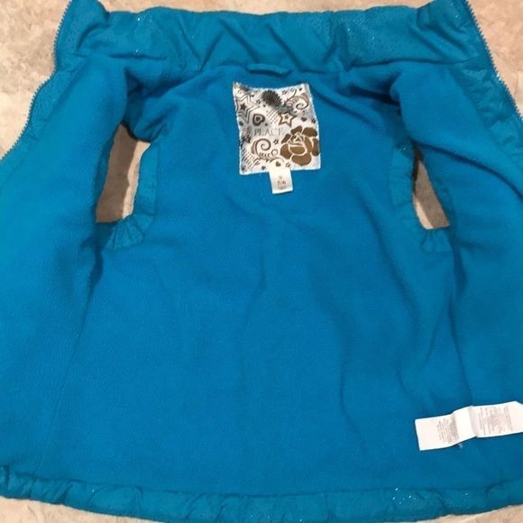 🌺 TCP Sparkly Blue Puffy Fleece Lined Vest - Picture 8 of 8